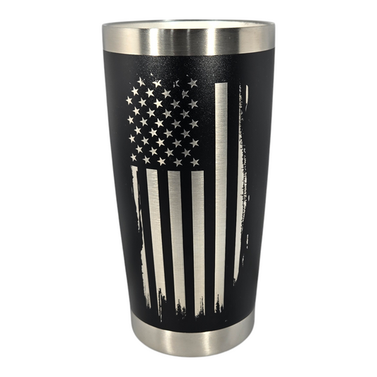20oz Stainless Steel Tumbler - Distressed Flag
